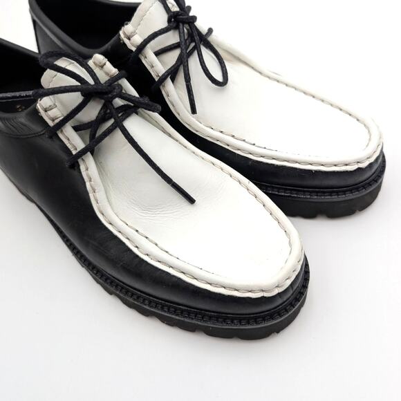 G.H.BASS Wallace Two-Eyed Moc Toe Loafer Shoes White/Black Size US9.5M EU40 - Picture 9 of 13